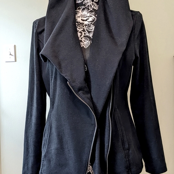 Banana Republic Women's Petite Jacket Black Full Zip Shawl Collar Pockets MP - Picture 9 of 9